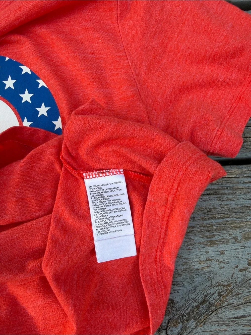 The North Face Womens Orange Tee with Stars Logo - Picture 3 of 4